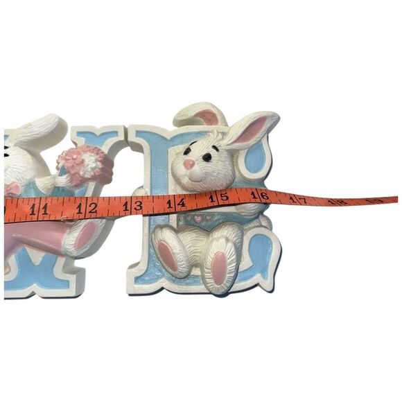 Homco Burwood Wall Plaques Set Bunnies Vintage Nursery Wall Decor 1970s Plastic - Picture 8 of 11